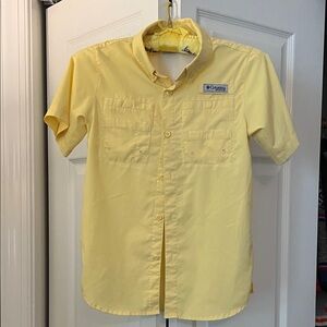 Columbia Boys Light Yellow Casual Button Down Shirt